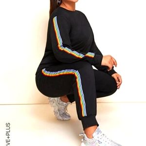 SHEIN STRIPE SWEATS SET- SIZE 4XL NEW